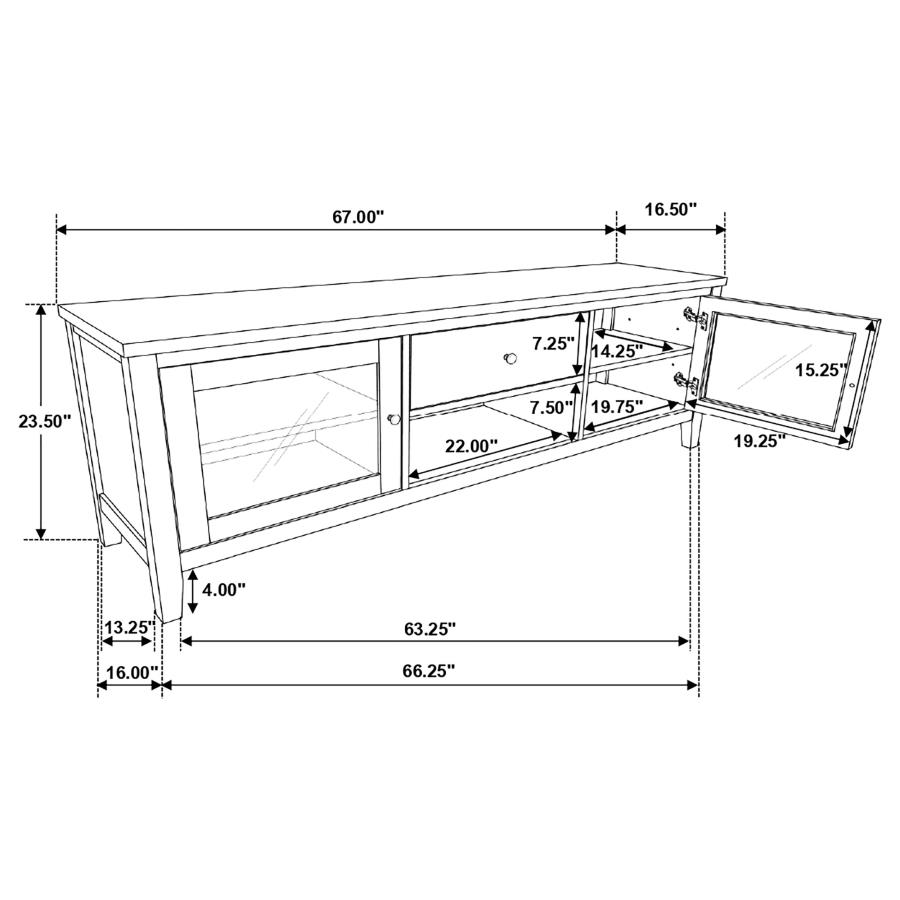 (image for) Hollis 3-piece 67" TV Stand Entertainment Center White