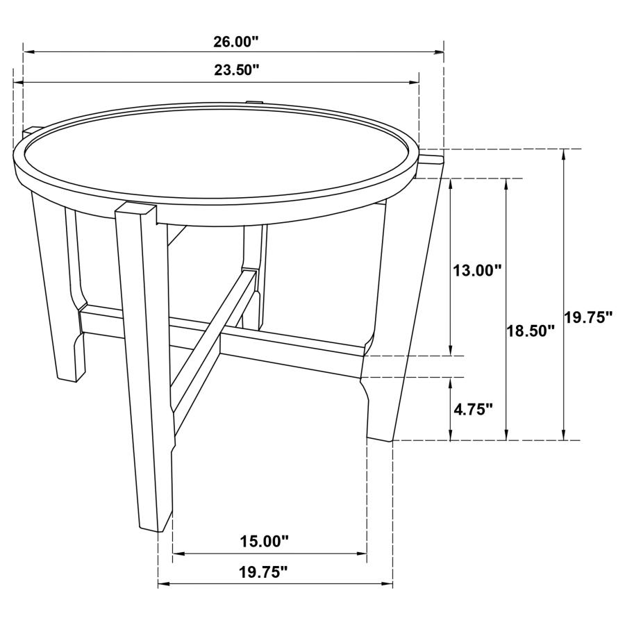 (image for) Cota Round Solid Wood End Table Dark Brown