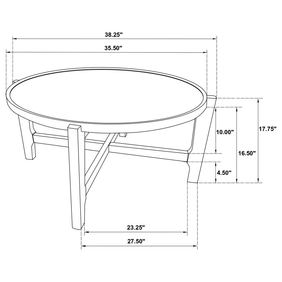 (image for) Cota Round Solid Wood Coffee Table Dark Brown