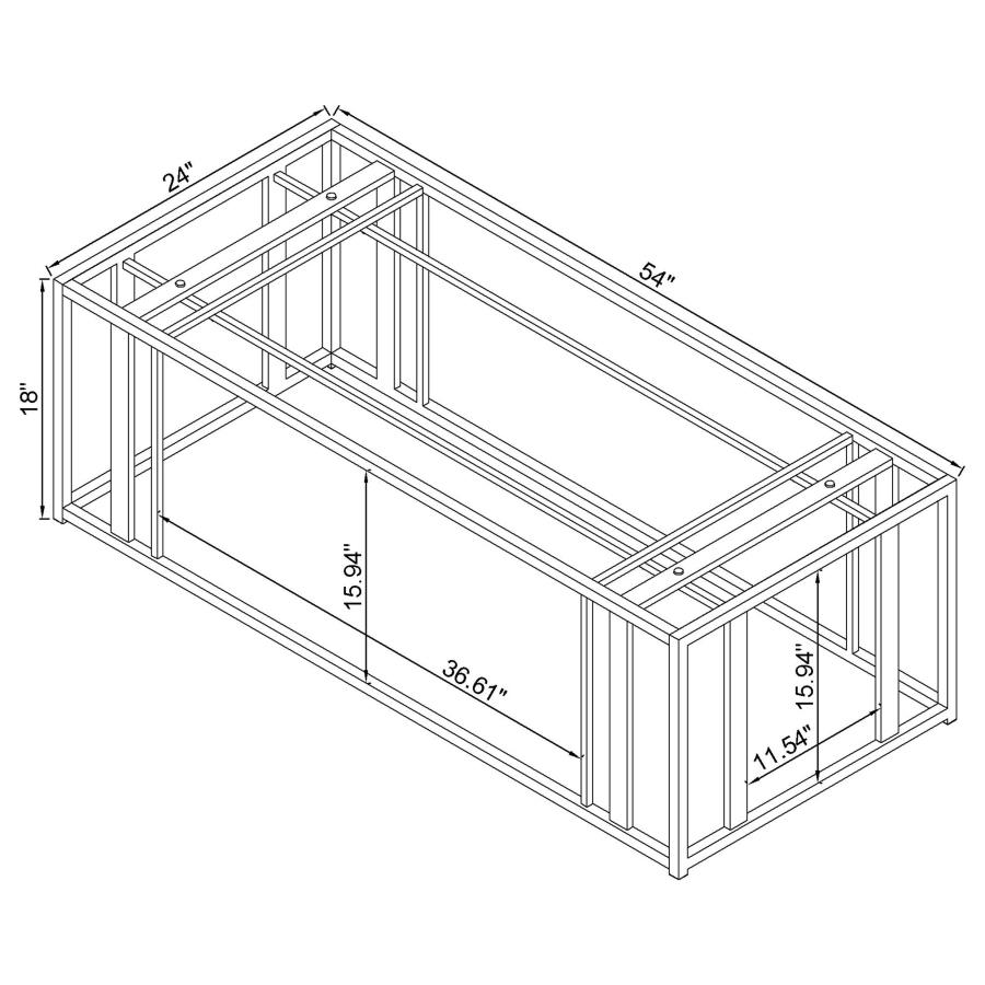 (image for) Adri Rectangular Glass Top Coffee Table Black Nickel