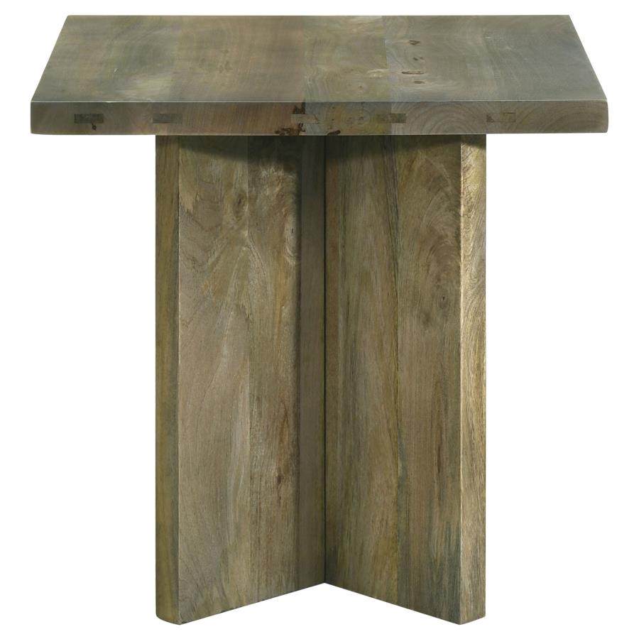 (image for) Andando Square Solid Wood End Table Mango Brown