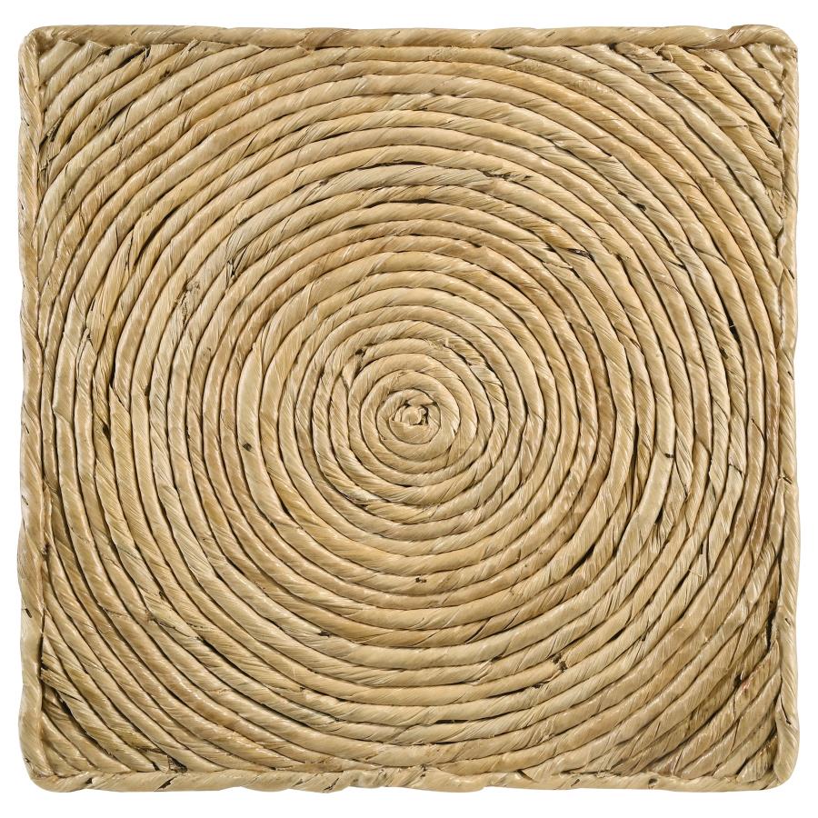 (image for) Artina Woven Rattan Round Side End Table Natural Brown