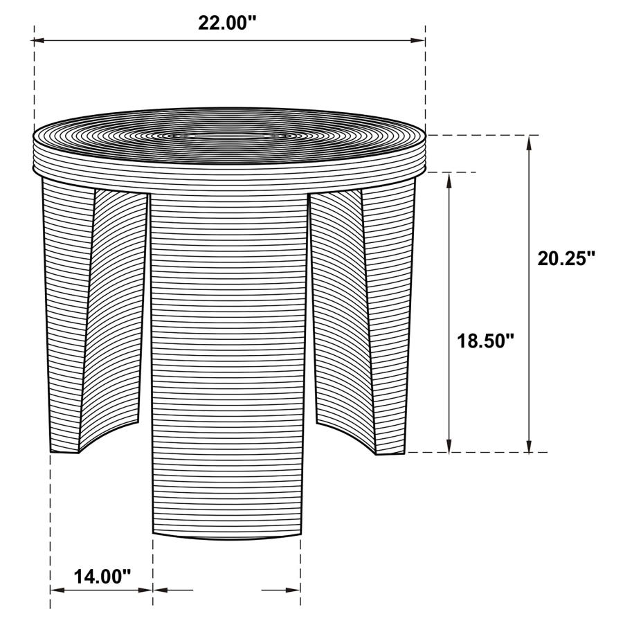 (image for) Artina Woven Rattan Round Side End Table Natural Brown