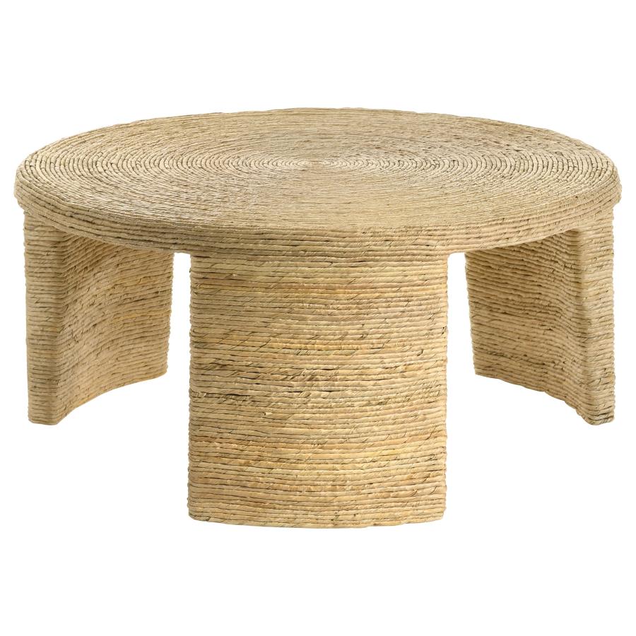 (image for) Artina Woven Rattan Round Coffee Table Natural Brown