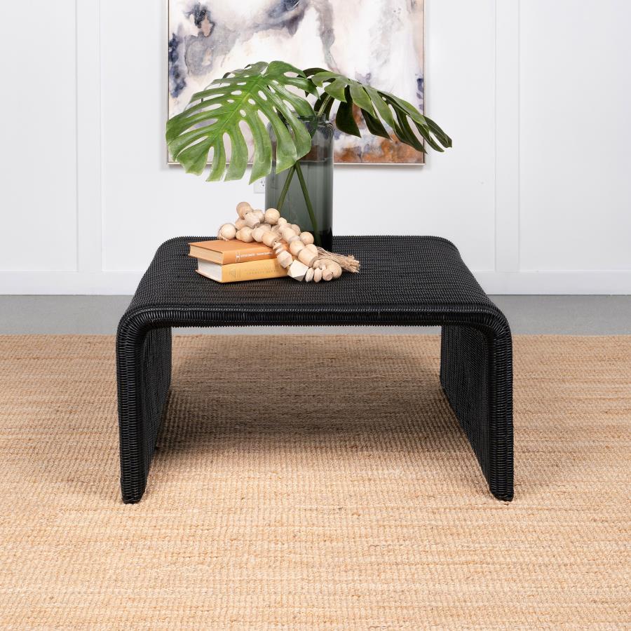 (image for) Cahya Woven Rattan Square Coffee Table Black