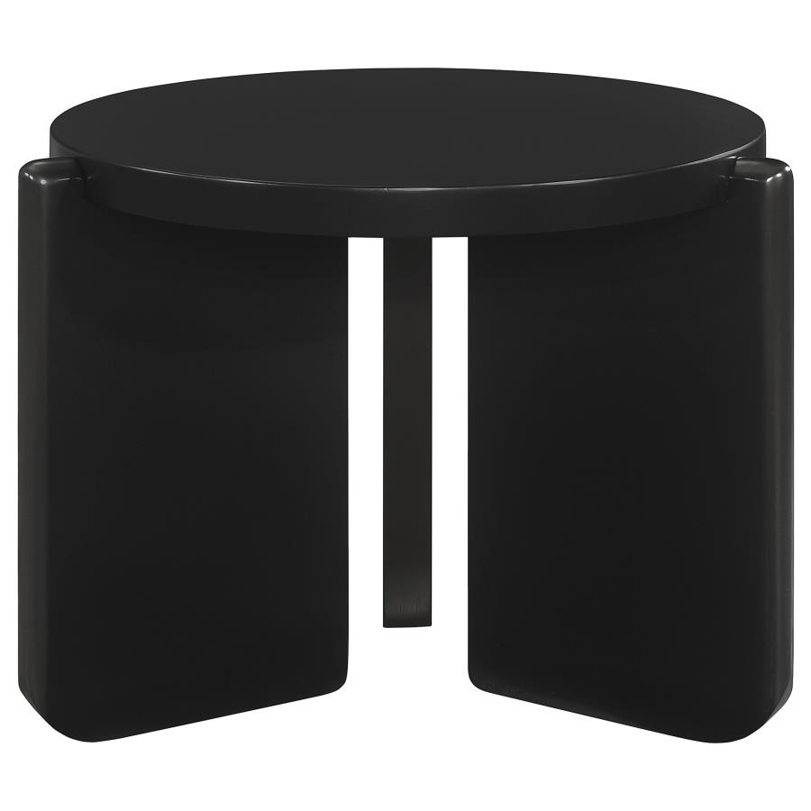 (image for) Cordova Round Solid Wood End Table Black