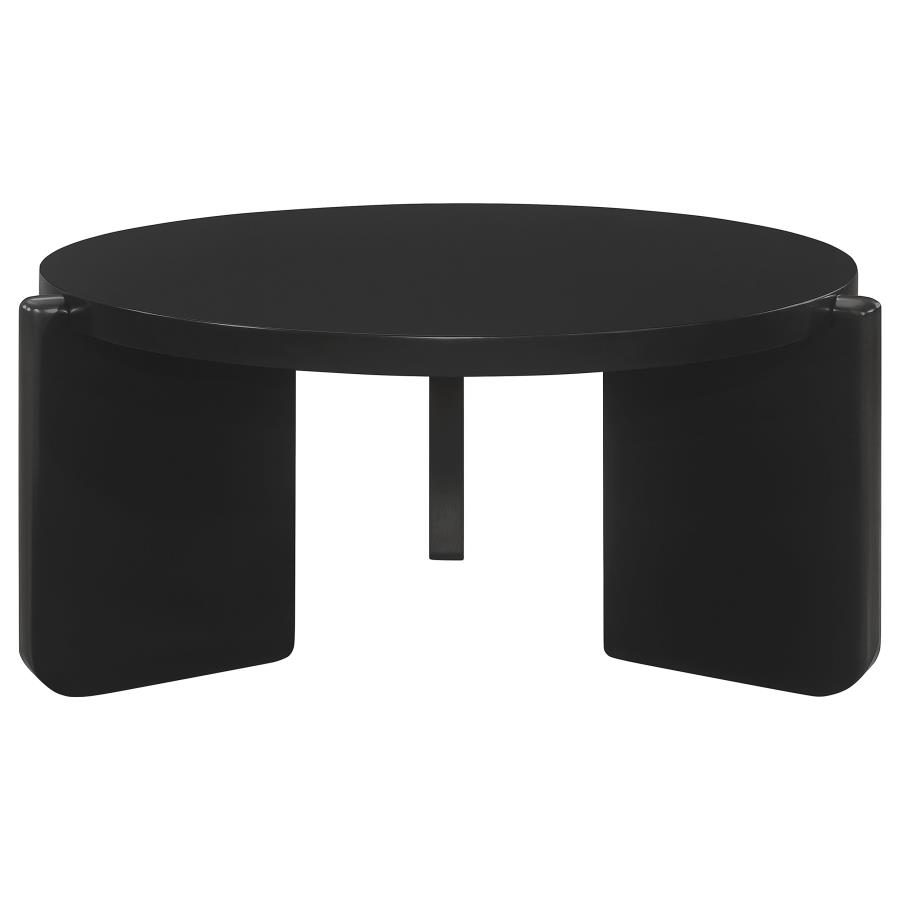 (image for) Cordova Round Solid Wood Coffee Table Black