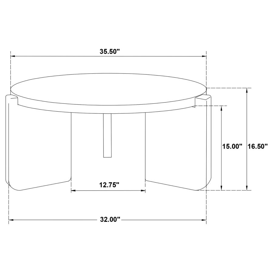 (image for) Cordova Round Solid Wood Coffee Table Black