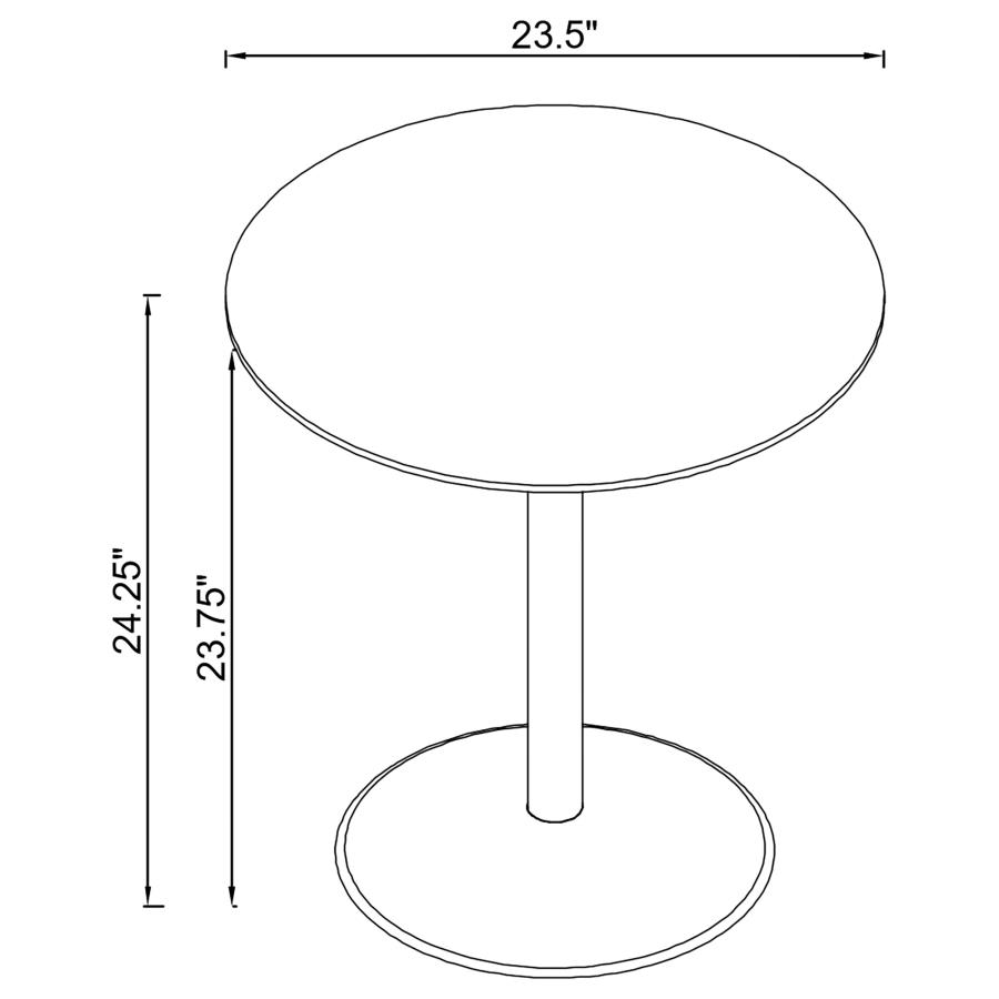 (image for) Ganso Round Metal End Table With Tempered Glass Top Black