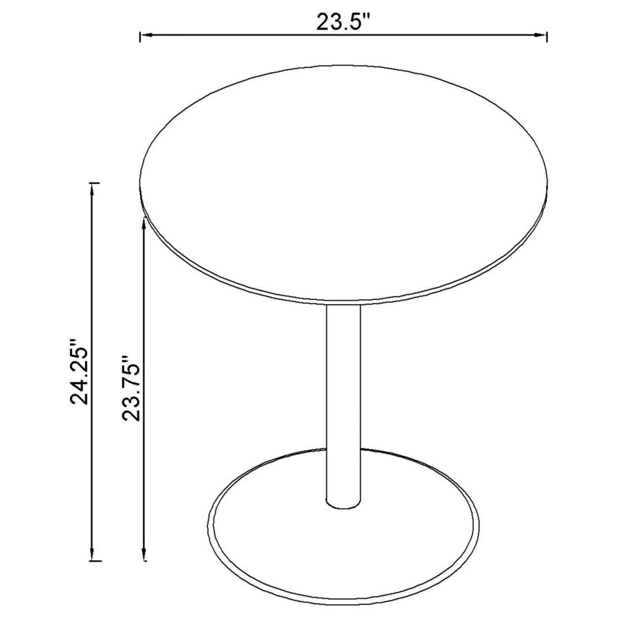 Ganso 3-piece Round Glass Top Coffee and End Table Set Black