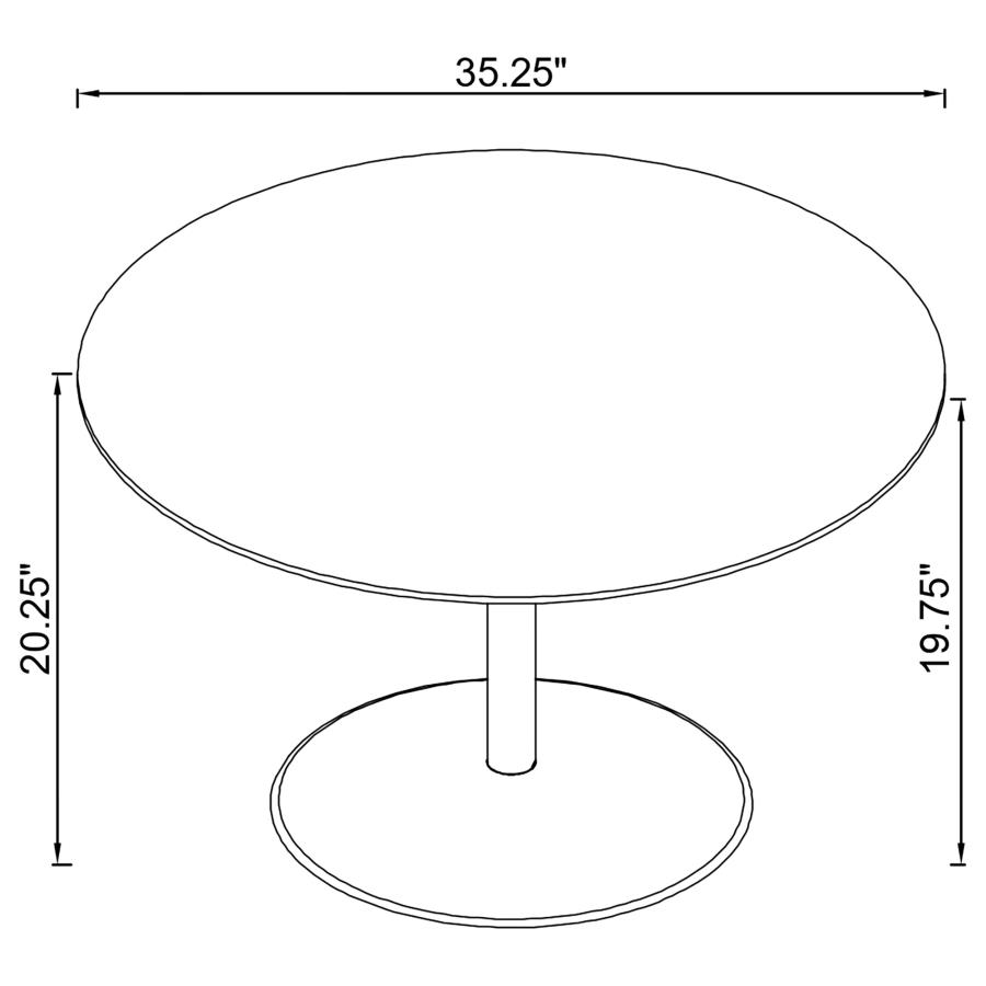 (image for) Ganso Round Metal Coffee Table With Tempered Glass Top Black