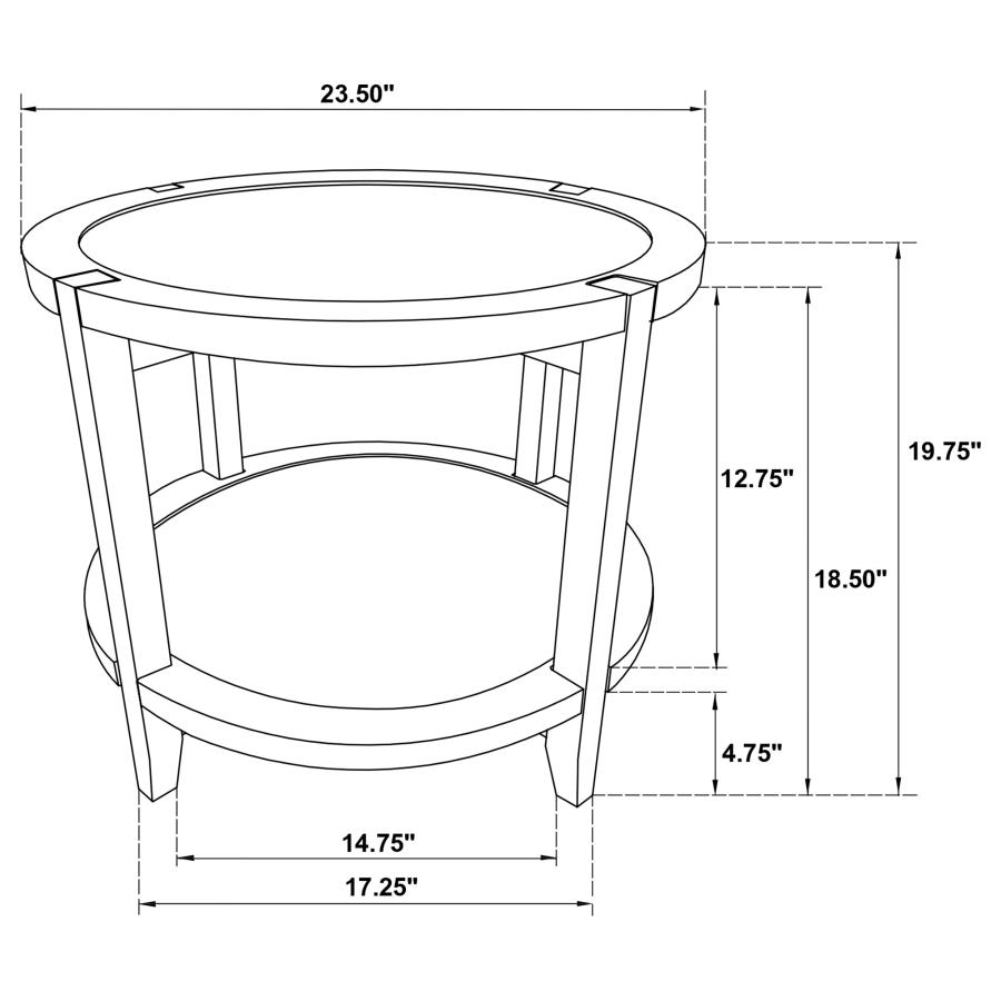 (image for) Camillo Round Solid Wood Side End Table Maple Brown