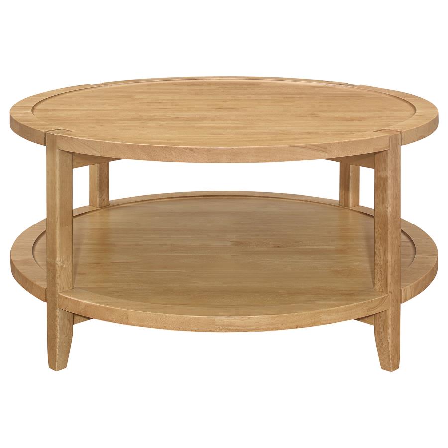 Camillo 3-piece Round Coffee and End Table Set Maple 