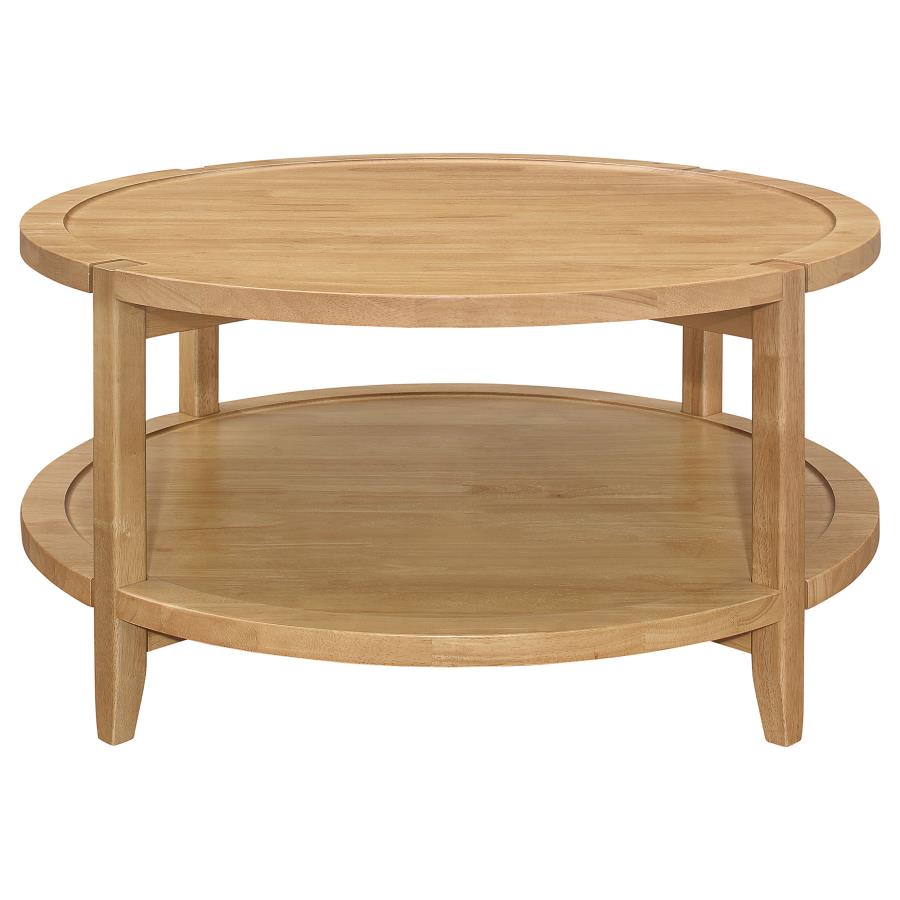 (image for) Camillo Round Solid Wood Coffee Table Maple Brown