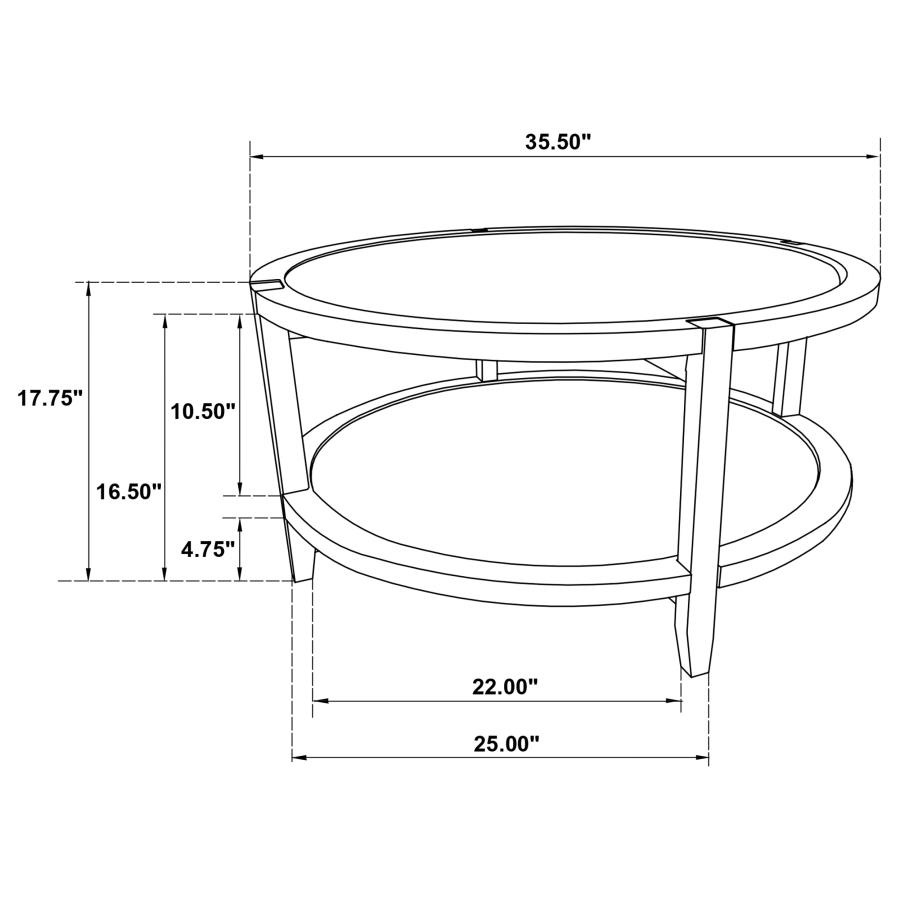 (image for) Camillo Round Solid Wood Coffee Table Maple Brown