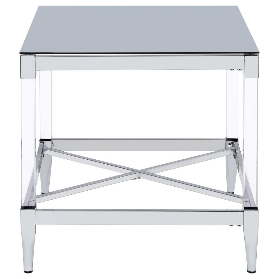 Lindley 2-piece Square Coffee and End Table Set Chrome