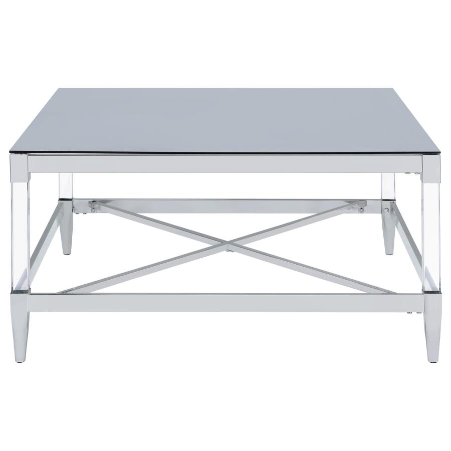 Lindley 2-piece Square Coffee and End Table Set Chrome