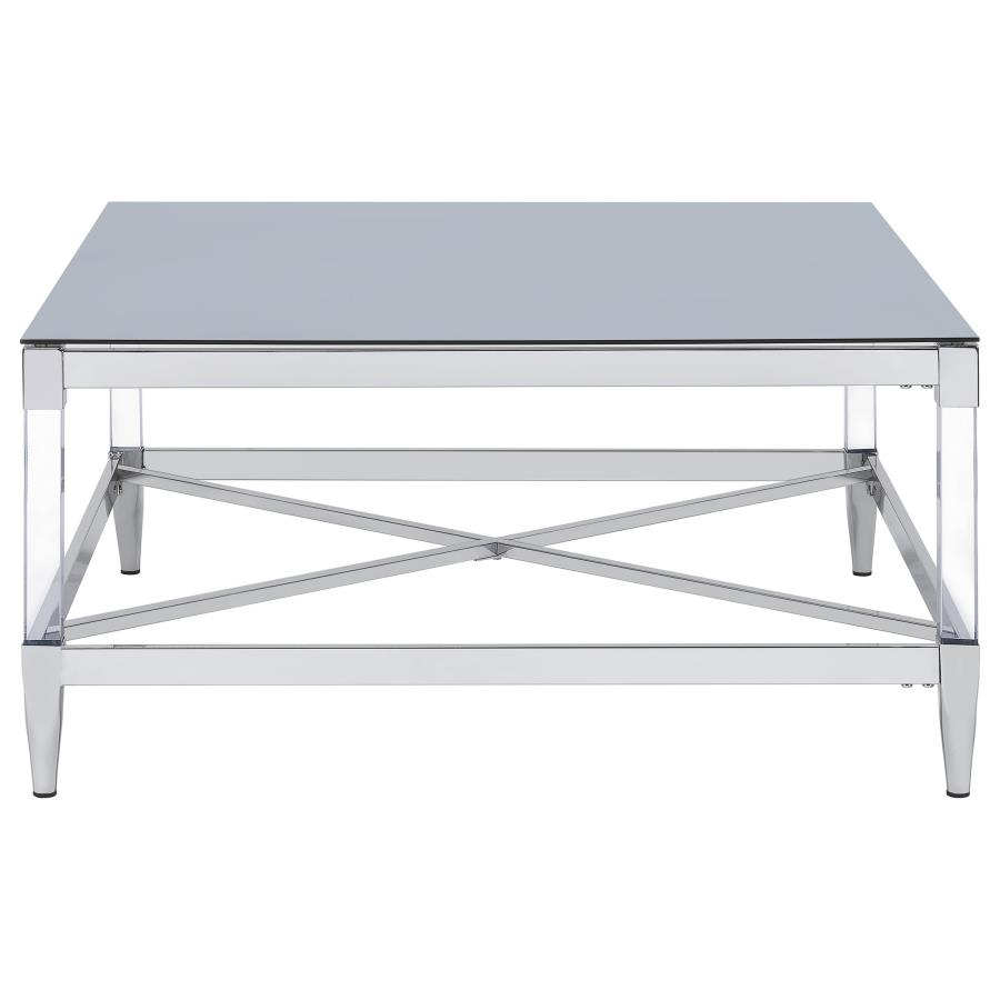 Lindley 3-piece Square Coffee and End Table Set Chrome