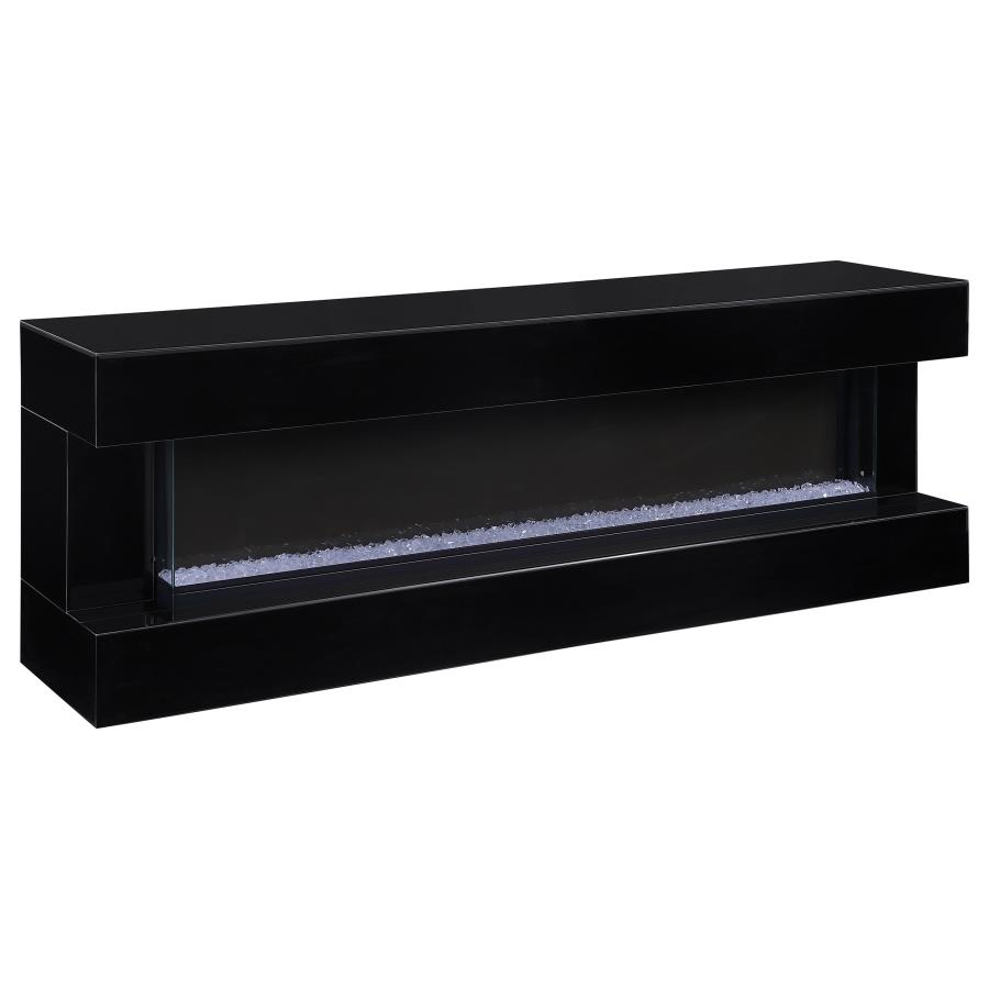 (image for) Vallerie 71" TV Stand with Visual Flame Box Black