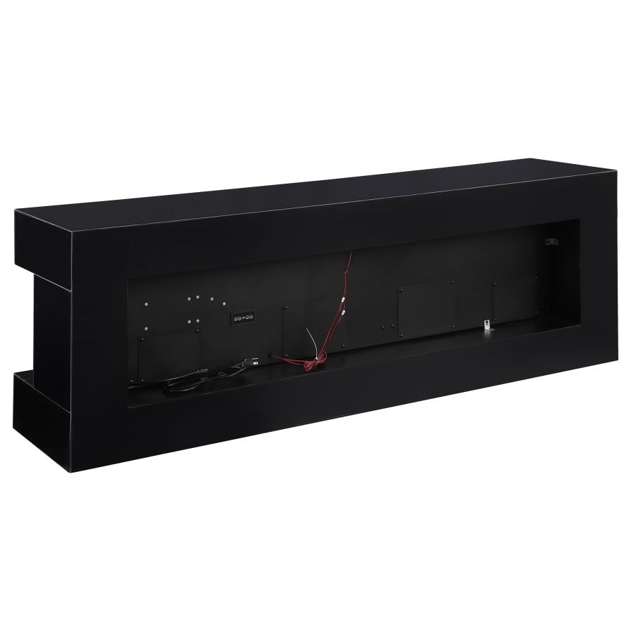 (image for) Vallerie 71" TV Stand with Visual Flame Box Black