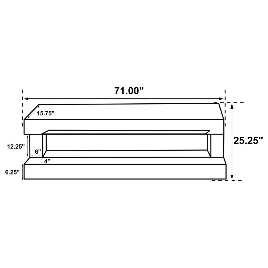 (image for) Vallerie 71" TV Stand with Visual Flame Box White