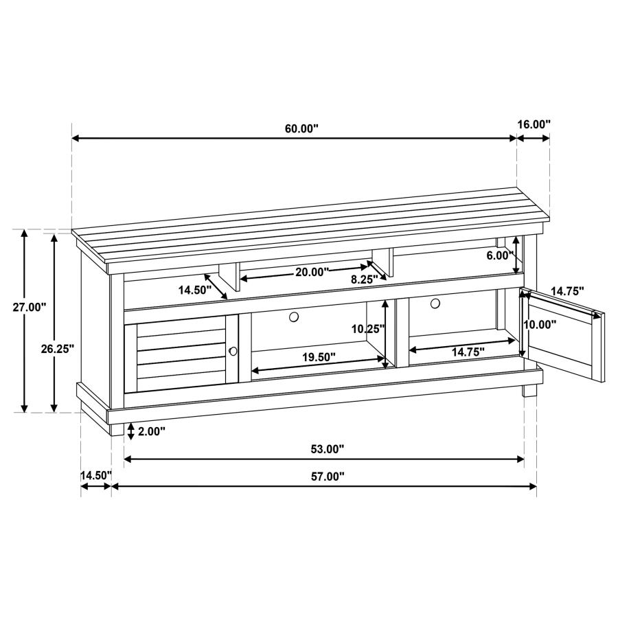 Modal Additional Images for Payne 60-inch TV Stand Media Console Distressed White