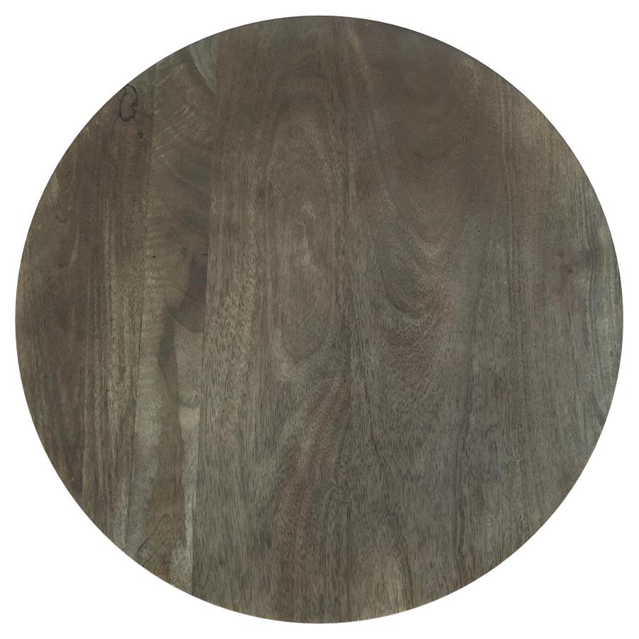 (image for) Kinkaid Round Solid Mango Wood End Table Brown