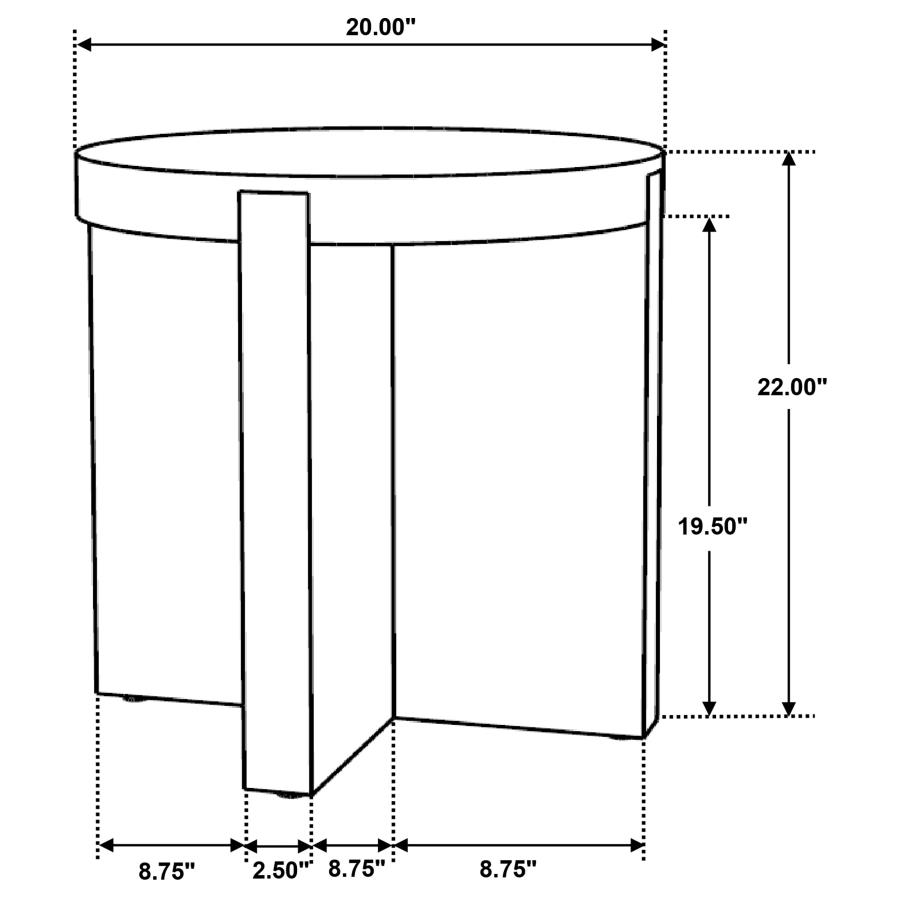 (image for) Kinkaid Round Solid Mango Wood End Table Brown