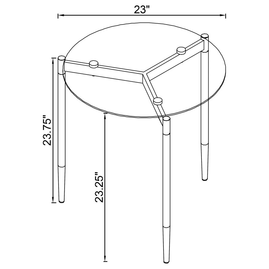 (image for) Rosalie Round Smoked Glass Top End Table Sandy Black