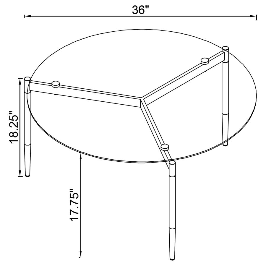 (image for) Rosalie Round Smoked Glass Top Coffee Table Sandy Black