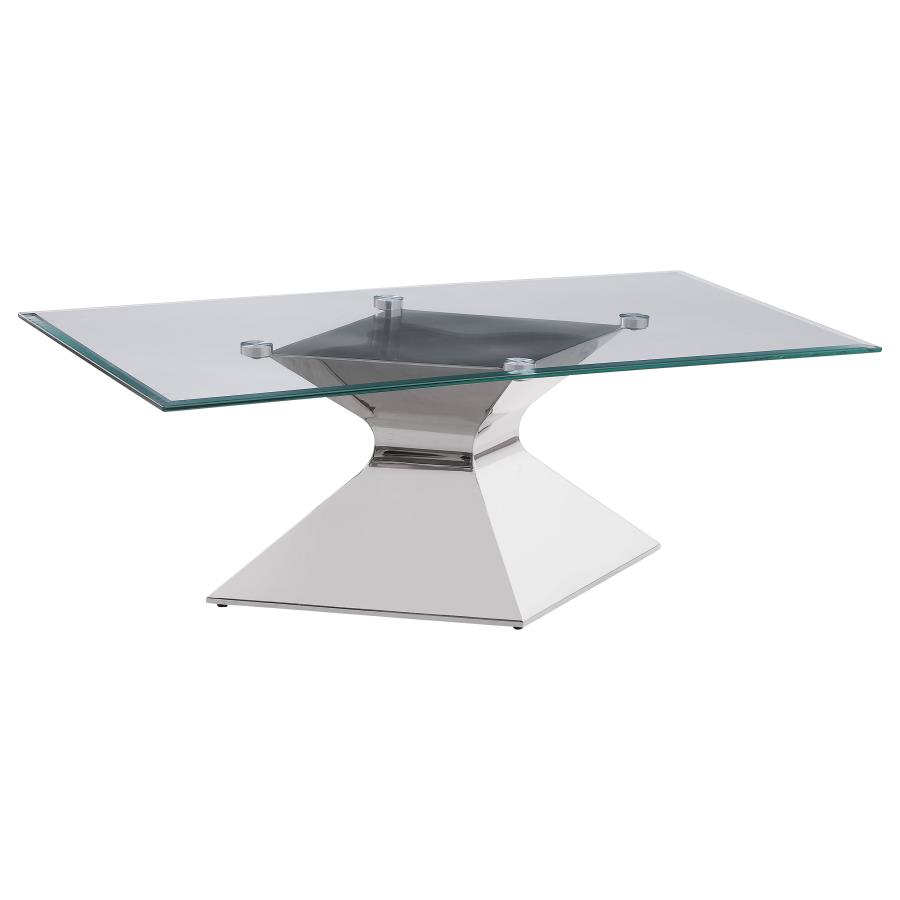 Jenny 2-piece Rectangular Coffee and End Table Set Chrome