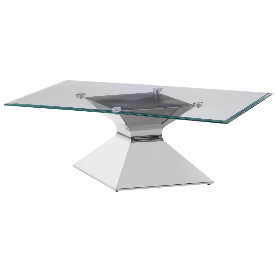 (image for) Jenny Glass Top Stainless Steel Coffee Table Chrome