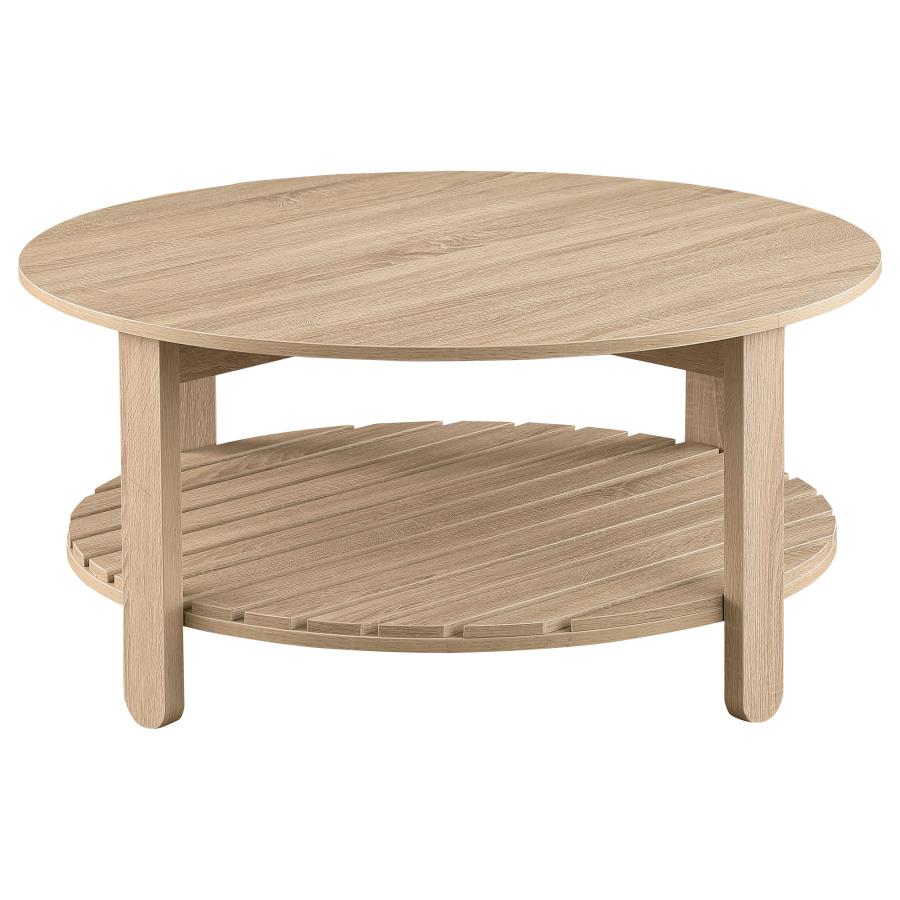 (image for) Fowler 1-shelf Round Engineered Wood Coffee Table Natural