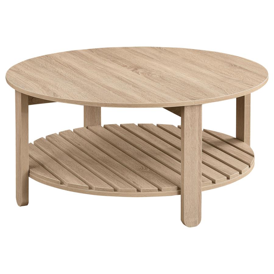 (image for) Fowler 1-shelf Round Engineered Wood Coffee Table Natural