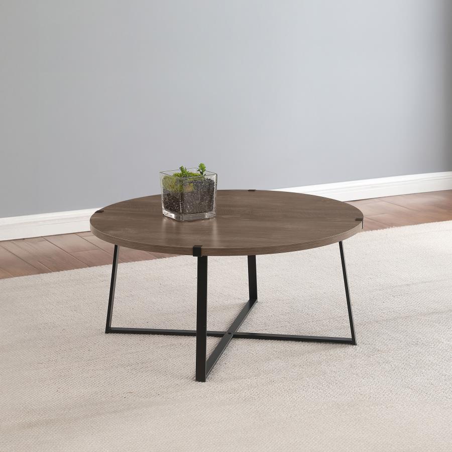 (image for) Marcus Round Engineered Wood Coffee Table Grey