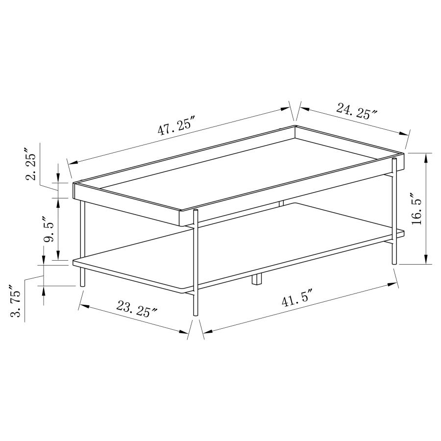 (image for) Fallon Rectangular Engineered Wood Coffee Table Light Brown