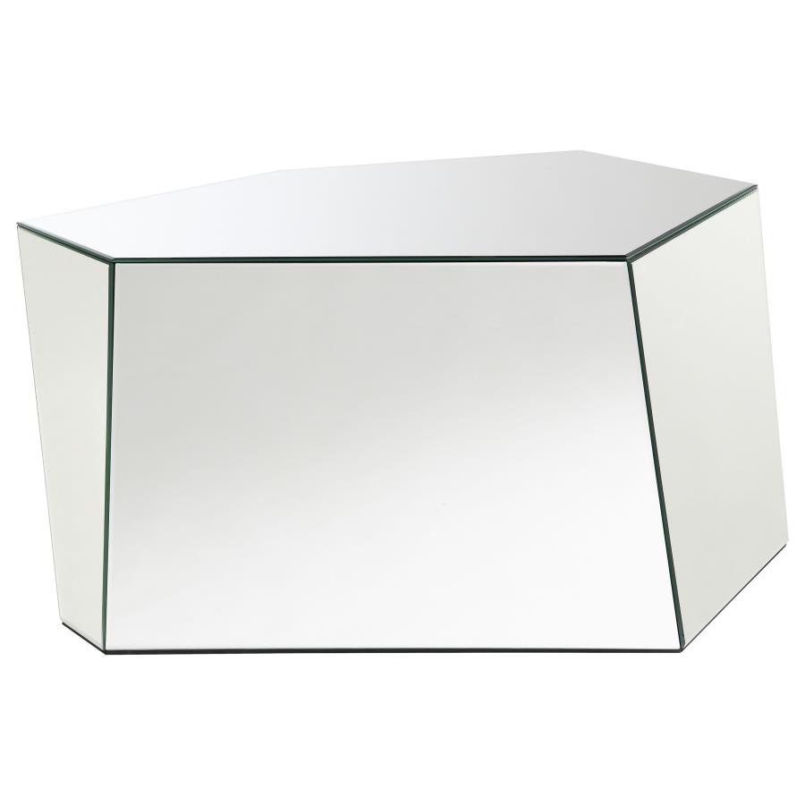 (image for) Capella Mirrored Abstract Geometric Coffee Table Silver