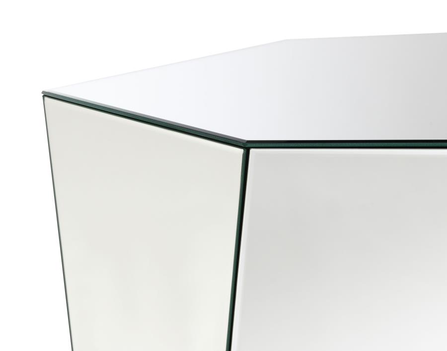 (image for) Capella Mirrored Abstract Geometric Coffee Table Silver