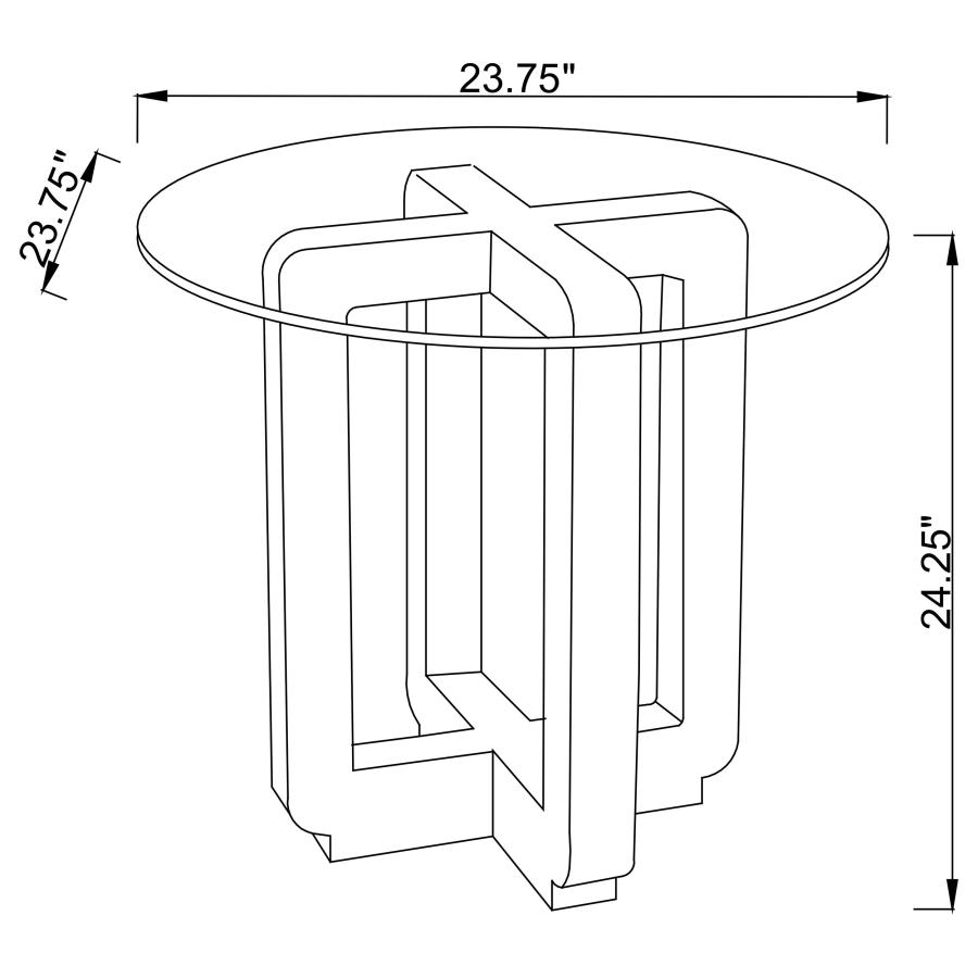 (image for) Acklin Round Clear Glass Top Side End Table Black