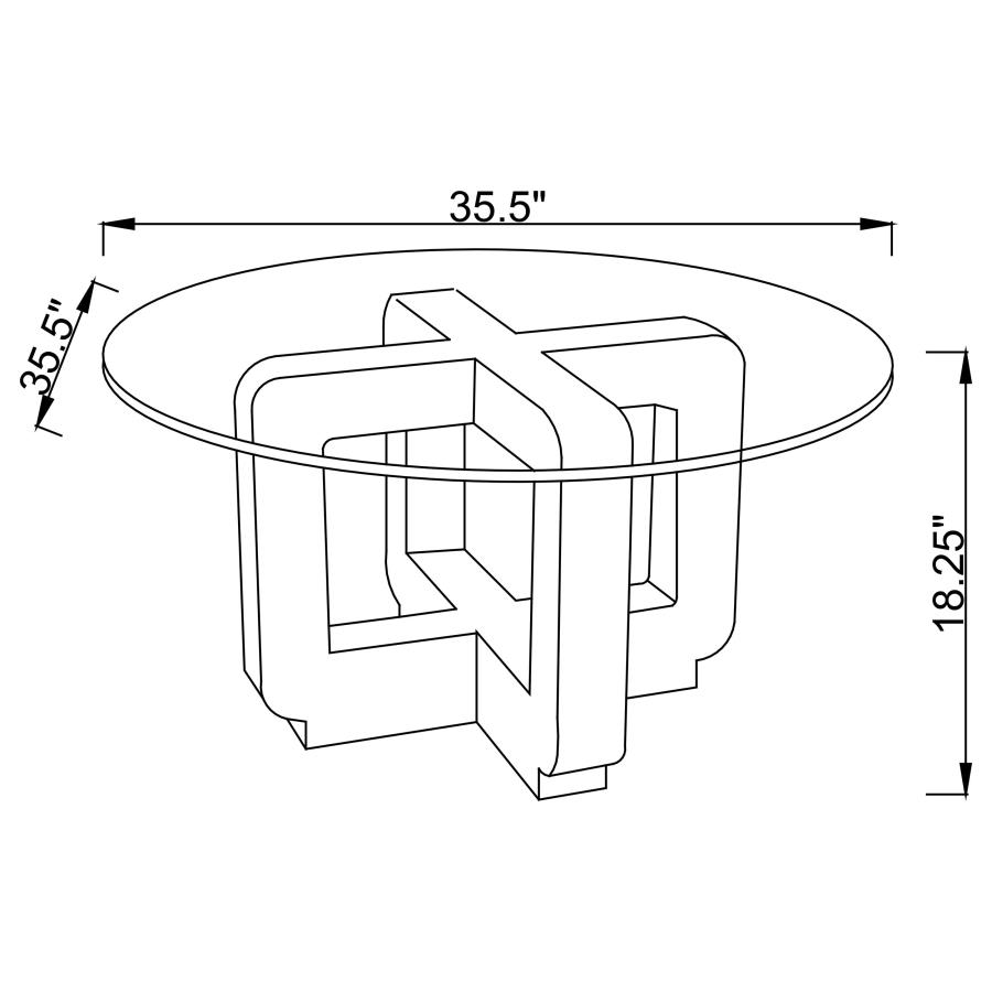 (image for) Acklin Round Clear Glass Top Coffee Table Black