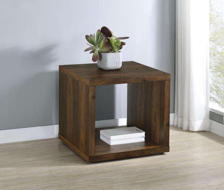 (image for) Frisco Square Engineered Wood Side End Table Dark Pine