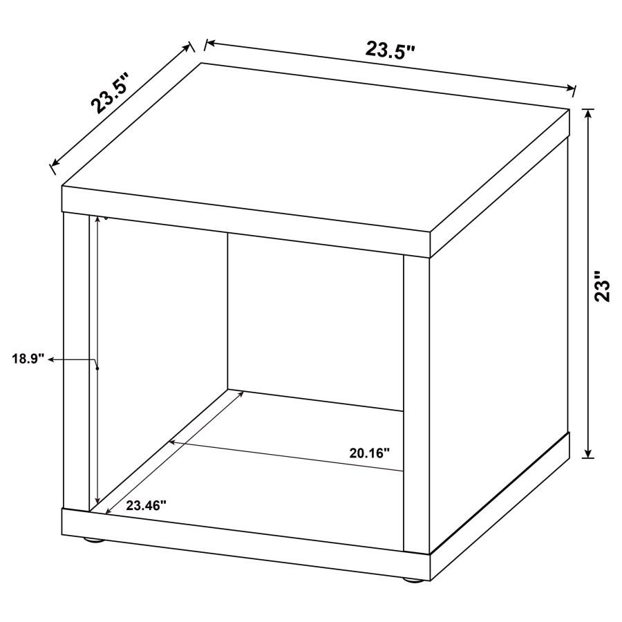 (image for) Frisco Square Engineered Wood Side End Table Dark Pine