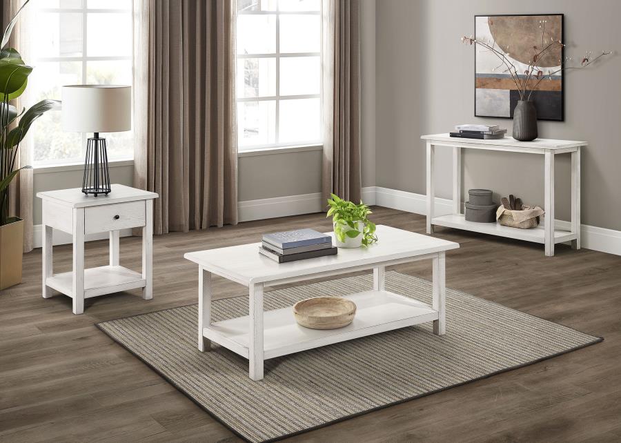 (image for) Payne 1-drawer Wood End Table with Shelf White