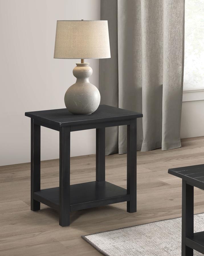 (image for) Payne Wood End Table with Shelf Java