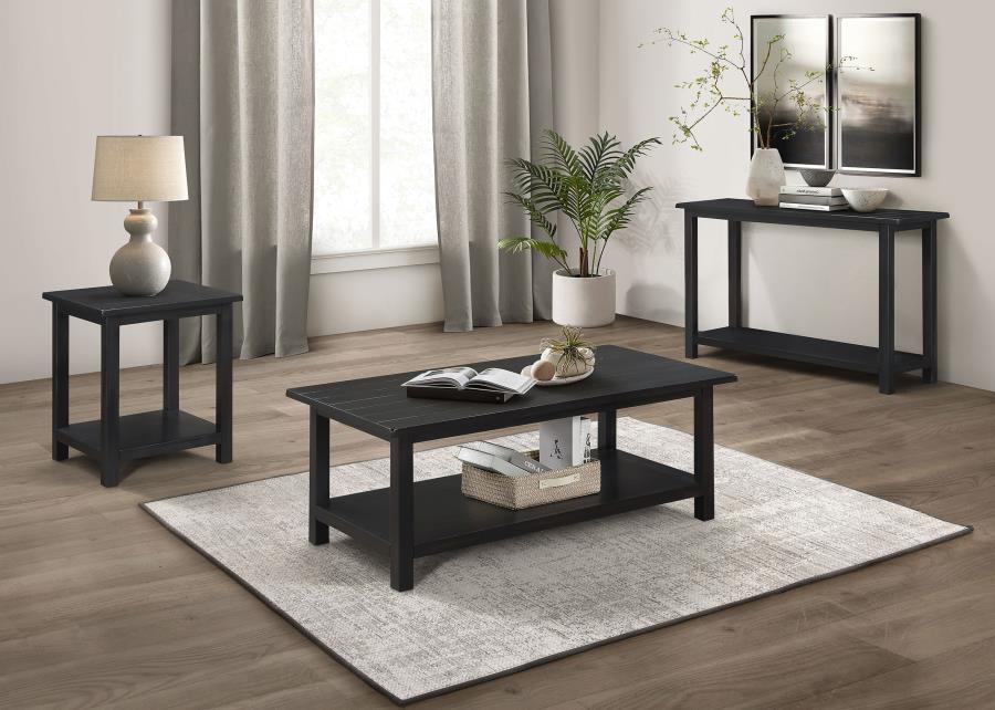 Modal Additional Images for Payne Wood End Table with Shelf Distressed Java