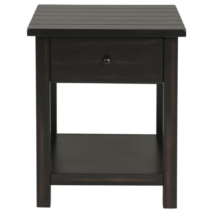 (image for) Payne 1-drawer Wood End Table with Shelf Java