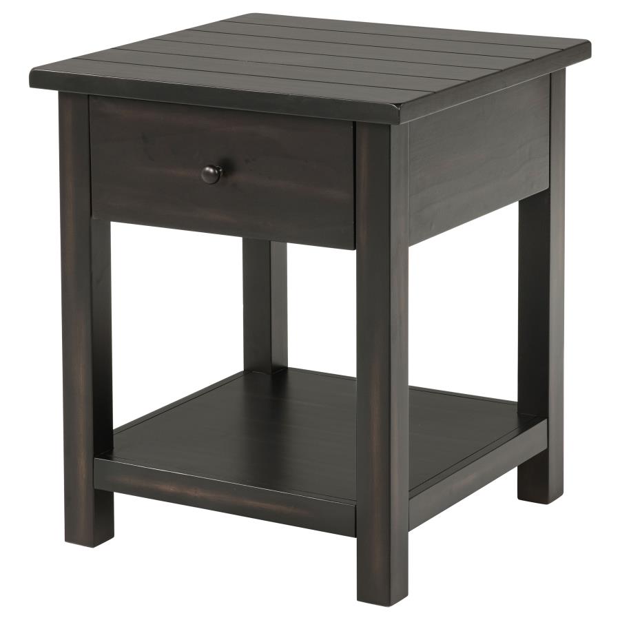 (image for) Payne 1-drawer Wood End Table with Shelf Java