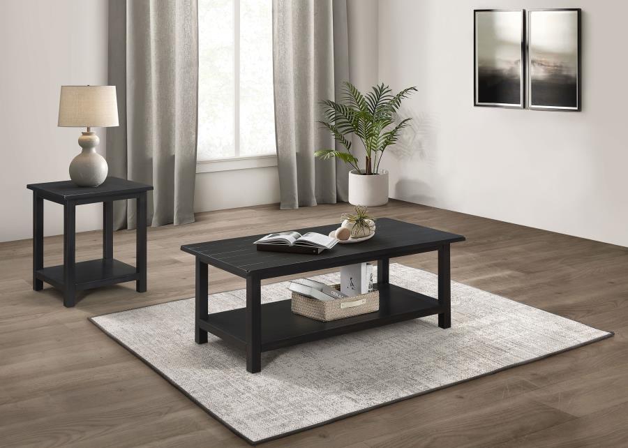 (image for) Payne 2-piece Coffee and End Table Set Distressed Java