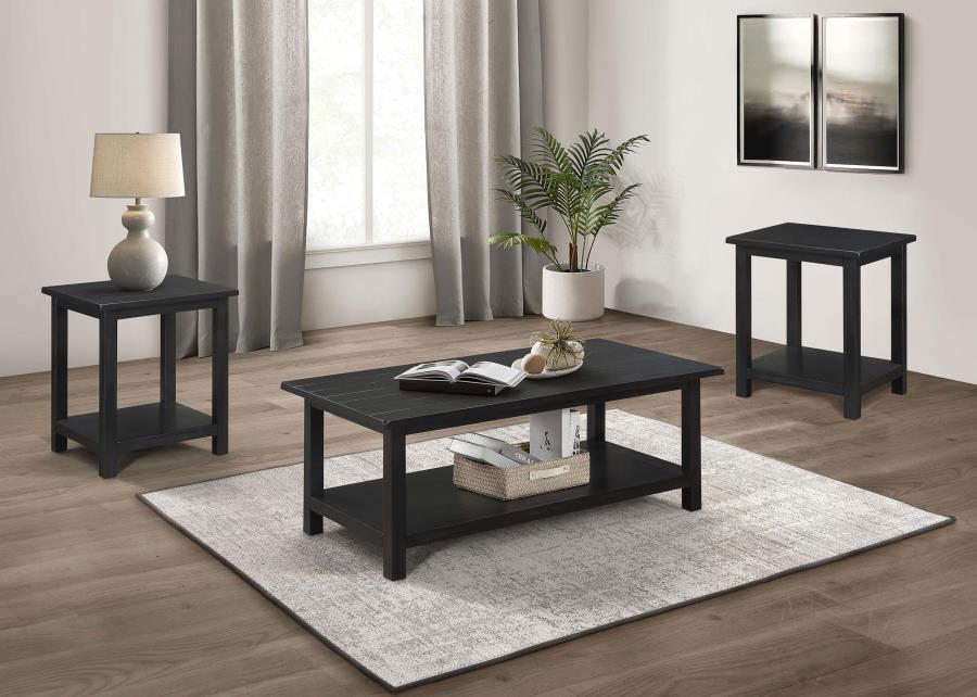 (image for) Payne 3-piece Coffee and End Table Set Distressed Java