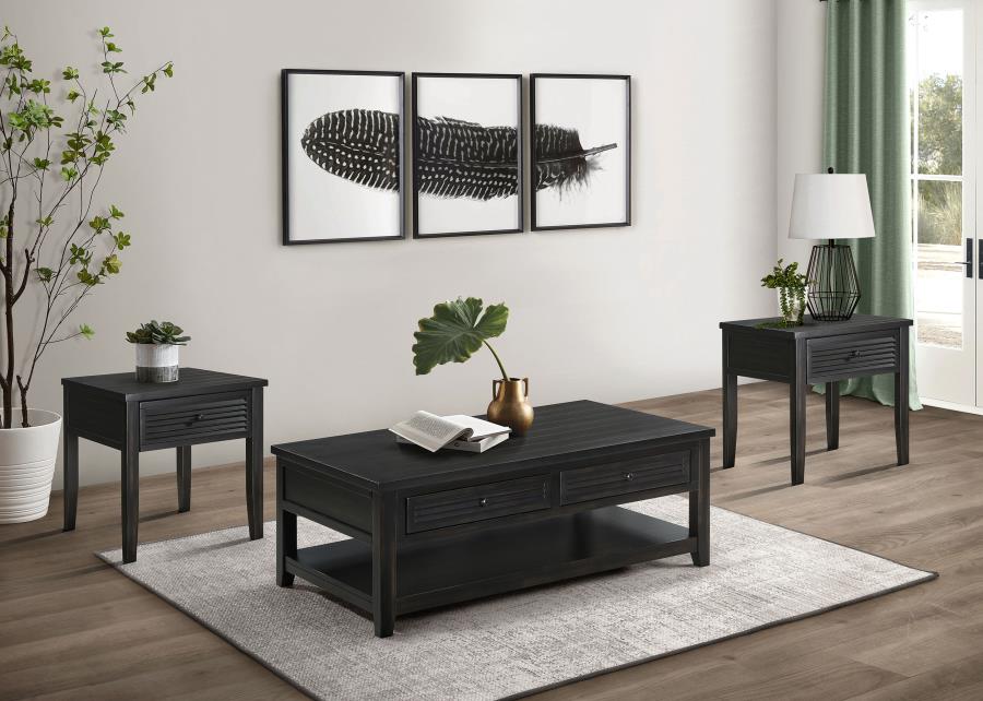 (image for) Concord 3-piece Coffee and End Table Set Distressed Java